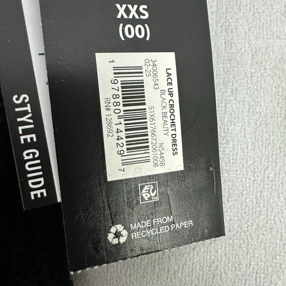 Madden NYC Lace Up Crochet Black Halter Dress XXS Adjustable Cross Back Straps - Picture 5 of 7